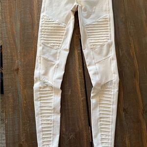 ALO Yoga White moto yoga pants